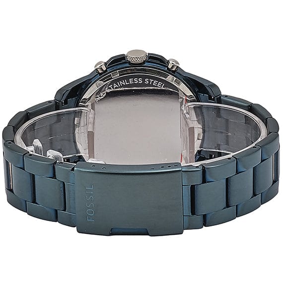 Fossil Grant Chronograph Blue Dial Blue Steel Strap Watch for Men - FS5230