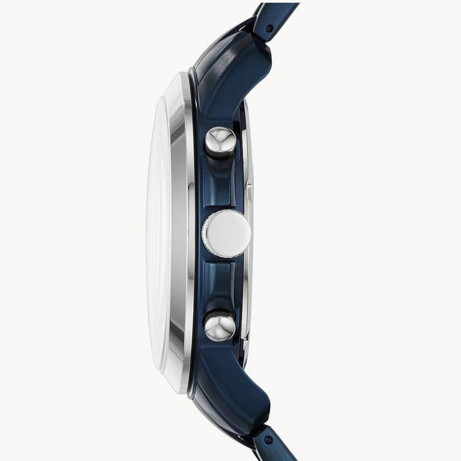 Fossil Grant Chronograph Blue Dial Blue Steel Strap Watch for Men - FS5230