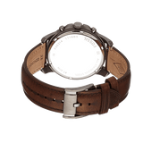 Fossil Grant Chronograph Brown Dial Brown Leather Strap Watch for Men - FS5214