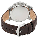 Fossil Grant Chronograph White Dial Brown Leather Strap Watch for Men - FS4735