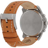 Fossil Grant Chronograph Green Dial Brown Leather Strap Watch for Men - FS4918