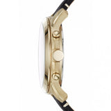 Fossil Grant Chronograph White Dial Black Leather Strap Watch for Men - FS5272