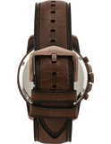 Fossil Grant Chronograph White Dial Brown Leather Strap Watch for Men - FS5344