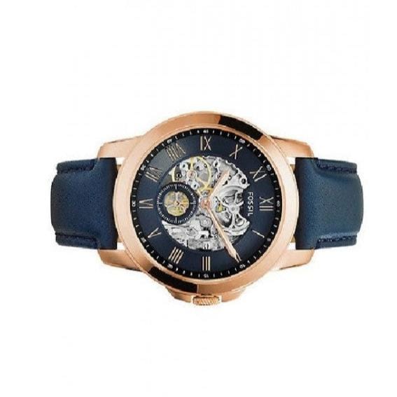 Fossil Grant Mechanical Blue Dial Blue Leather Strap Watch for Men - ME3054