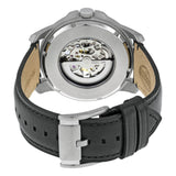 Fossil Grant Automatic Skeleton White Dial Black Leather Strap Watch for Men - ME3101