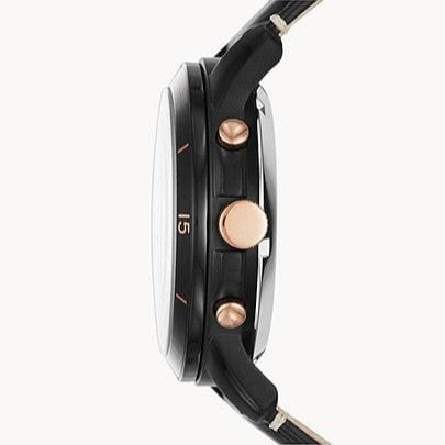 Fossil Grant Sport Automatic Skeleton Black Dial Black Leather Strap Watch for Men - ME3138