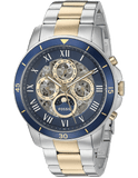 Fossil Grant Sport Automatic Skeleton Blue Dial Two Tone Steel Strap Watch for Men - ME3141