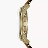 Fossil Grant Sport Chronograph Blue Dial Brown Leather Strap Watch for Men - FS5268