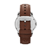 Fossil Grant Twist Multi-Function White Dial Brown Leather Strap Watch for Men - ME1144