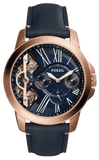 Fossil Grant Twist Multifunction Blue Dial Blue Leather Strap Watch for Men - ME1162