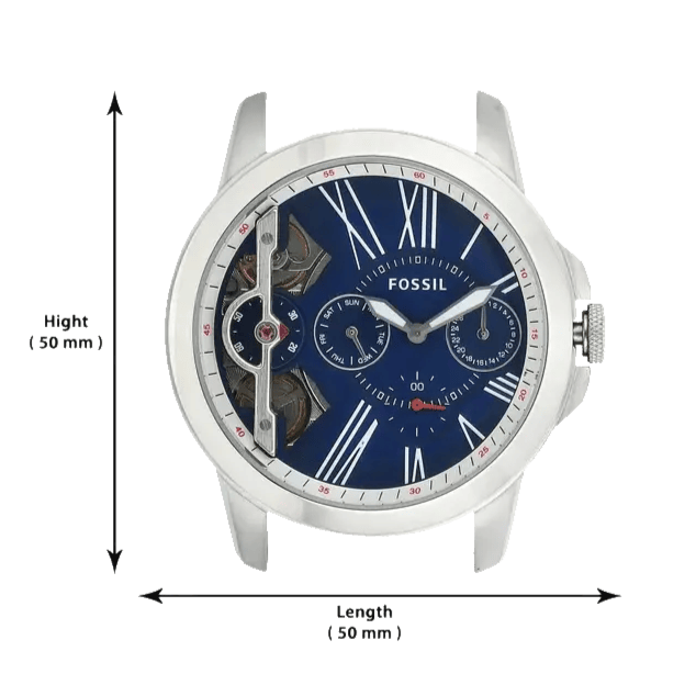 Fossil Grant Twist Multifunction Blue Dial Brown Leather Strap Watch for Men - ME1161
