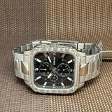 Fossil Inscription Multifunction Black Dial Silver Steel Strap Watch for Men - BQ2655