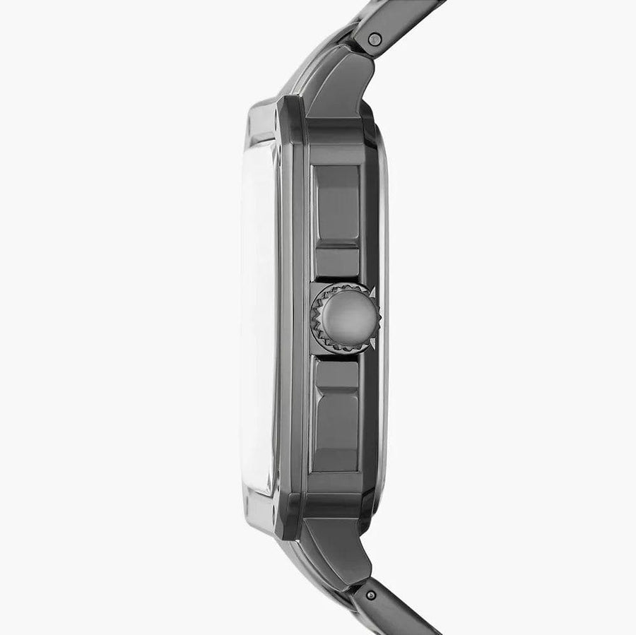 Fossil Inscription Multifunction Silver Dial Grey Steel Strap Watch for Men - BQ2657