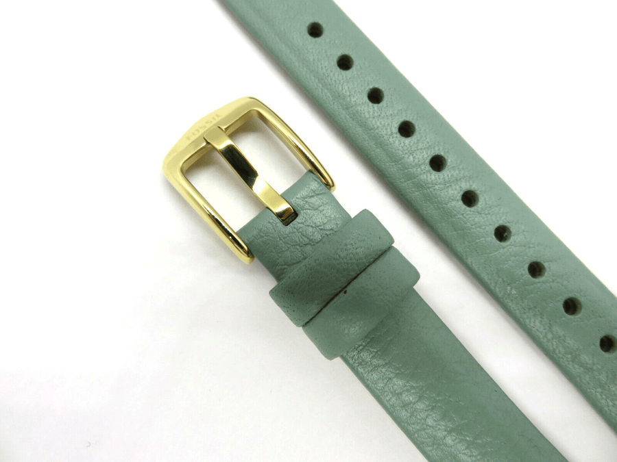 Fossil Jacqueline Analog Moonphase Mother of Pearl White Dial Green Leather Strap Watch for Women - ES5168