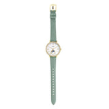 Fossil Jacqueline Analog Moonphase Mother of Pearl White Dial Green Leather Strap Watch for Women - ES5168
