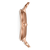 Fossil Jacqueline Analog Moonphase Mother of Pearl White Dial Rose Gold Steel Strap Watch for Women - ES5165