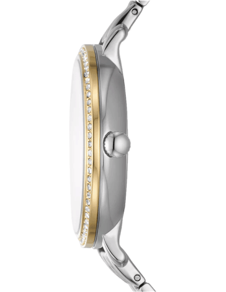 Fossil Jacqueline Analog Moonphase Mother of Pearl White Dial Two Tone Steel Strap Watch for Women - ES5166