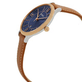 Fossil Jacqueline Three Hand Date Luggage Blue Dial Brown Leather Strap Watch for Women - ES4274