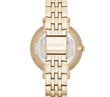 Fossil Jacqueline White Dial Gold Steel Strap Watch for Women - ES3434