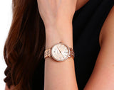 Fossil Jacqueline Rose Gold Dial Rose Gold Steel Strap Watch for Women - ES3546