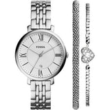 Fossil Jacqueline White Dial Silver Steel Strap Watch for Women - ES3920