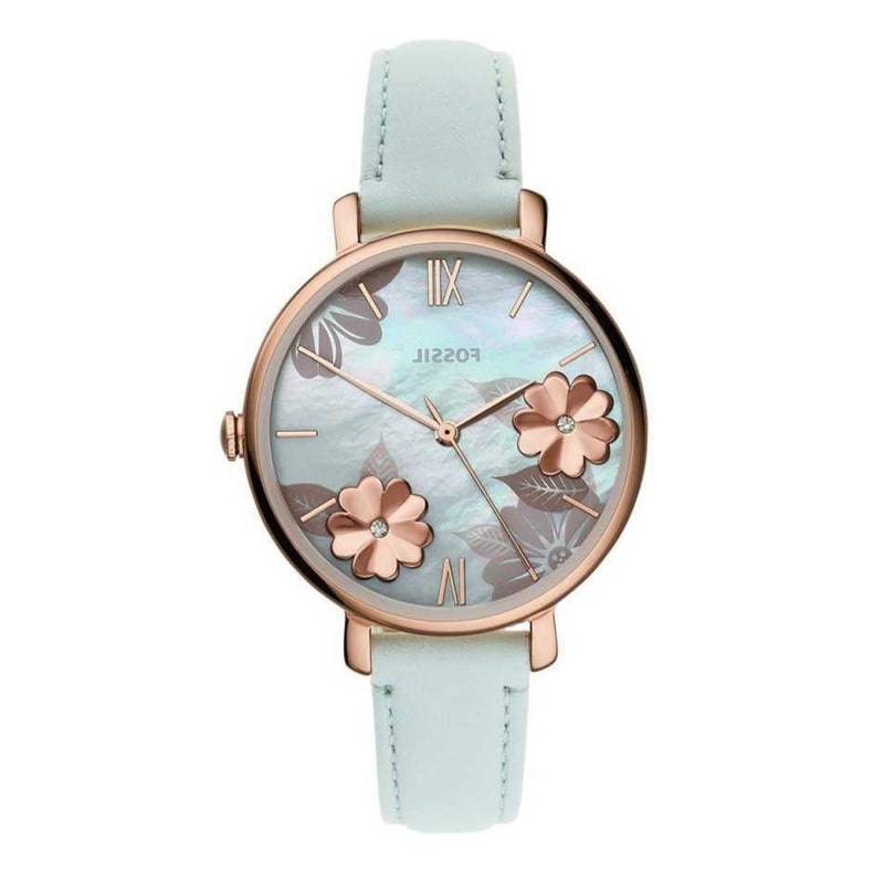 Fossil Jacqueline Multi Colored Dial Blue Leather Strap Watch for Women - ES4813