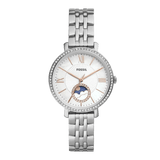 Fossil Jacqueline Multifunction Moonphase White Dial Silver Steel Strap Watch for Women - ES5164