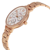 Fossil Jacqueline Multi Function Mother of Pearl Dial Rose Gold Steel Strap Watch for Women - ES3757