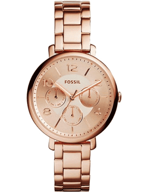 Fossil Jacqueline Rose Gold Dial Rose Gold Steel Strap Watch for Women - ES3665