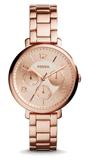 Fossil Jacqueline Rose Gold Dial Rose Gold Steel Strap Watch for Women - ES3665