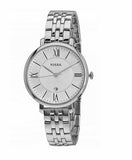 Fossil Jacqueline White Dial Silver Steel Strap Watch for Women - ES3433