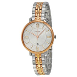 Fossil Jacqueline White Dial Two Tone Steel Strap Watch for Women - ES3844