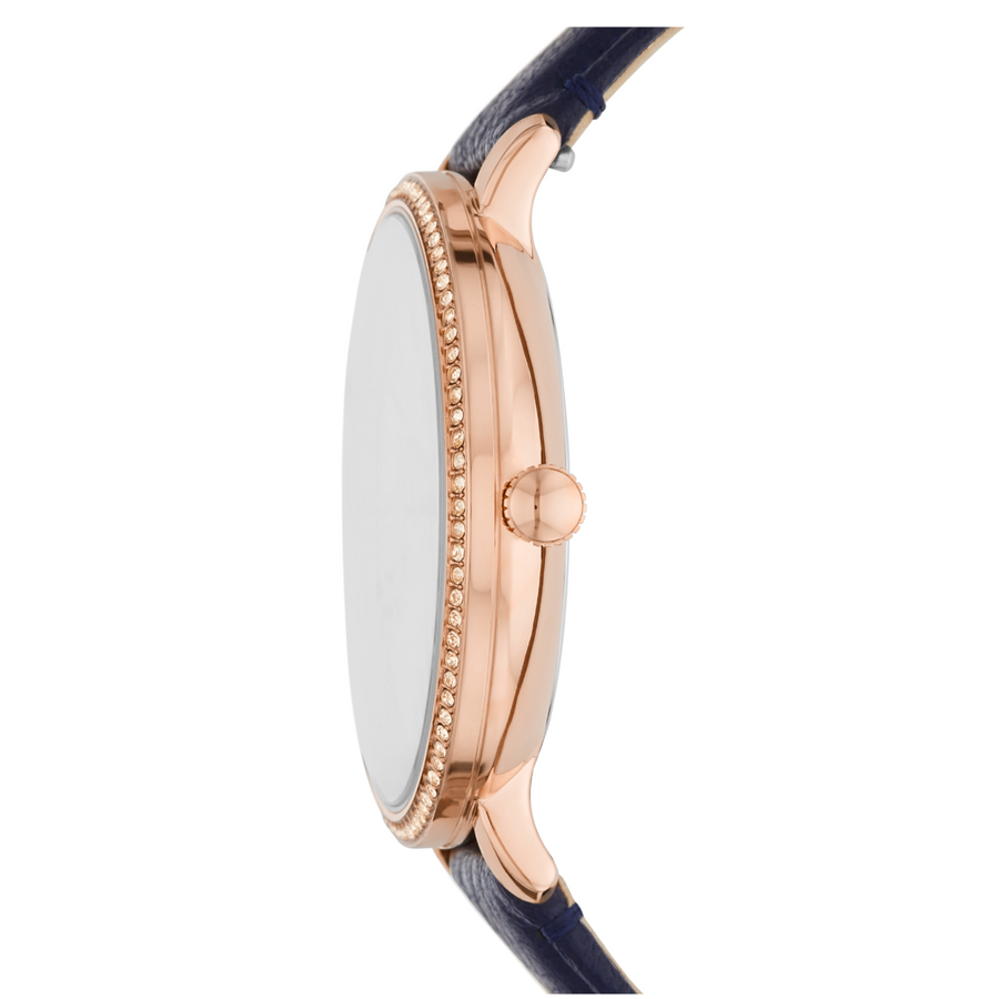Fossil Jacqueline White Dial Blue Leather Strap Watch for Women - ES4291