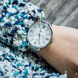 Fossil Jacqueline White Dial Silver Steel Strap Watch for Women - ES3433