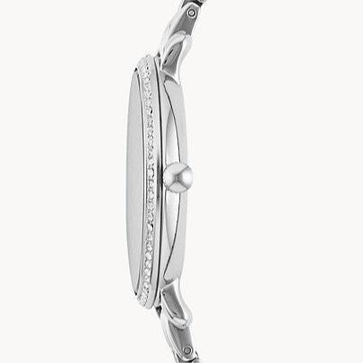 Fossil Jacqueline White Dial Silver Steel Strap Watch for Women - ES3545