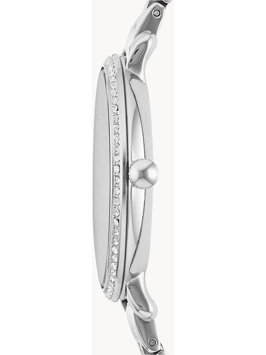 Fossil Jacqueline White Dial Silver Steel Strap Watch for Women - ES3631