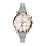 Fossil Original Boyfriend White Dial Light Blue Leather Strap Watch for Women - ES4045