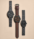 Fossil Machine Black Dial Black Steel Strap Watch for Men - FS4775