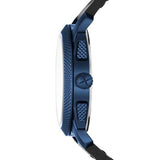 Fossil Machine Chronograph Black Dial Black Leather Strap Watch for Men - FS5361