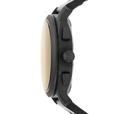 Fossil Machine Chronograph Black Dial Black Leather Strap Watch for Men - FS5586