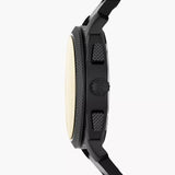 Fossil Machine Chronograph Black Dial Black Leather Strap Watch for Men - FS5586