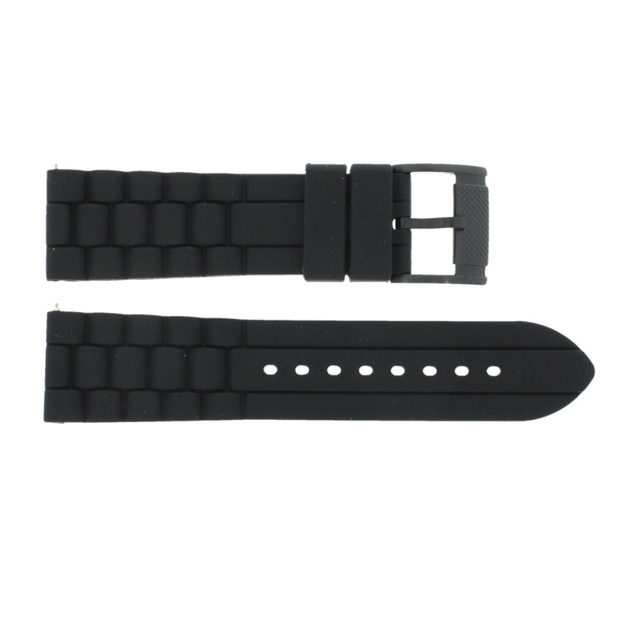 Fossil Machine Chronograph Black Dial Black Silicone Strap Watch for Men - FS4487