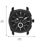 Fossil Machine Chronograph Black Dial Black Silicone Strap Watch for Men - FS4487