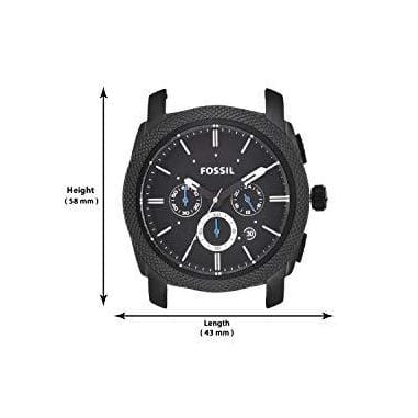 Fossil Machine Chronograph Black Dial Black Steel Strap Watch for Men - FS4552