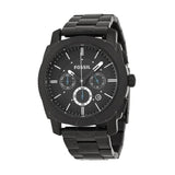 Fossil Machine Chronograph Black Dial Black Steel Strap Watch for Men - FS4552