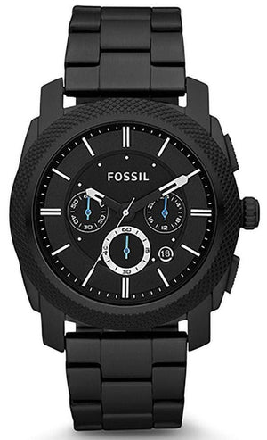 Fossil Machine Chronograph Black Dial Black Steel Strap Watch for Men - FS4552