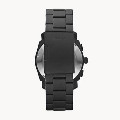Fossil Machine Chronograph Black Dial Black Steel Strap Watch for Men - FS4682