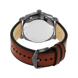 Fossil Machine Chronograph Black Dial Brown Leather Strap Watch for Men - FS5234
