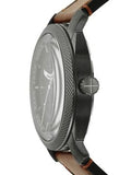 Fossil Machine Chronograph Black Dial Brown Leather Strap Watch for Men - FS5234