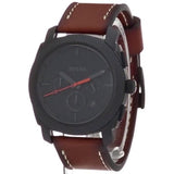 Fossil Machine Chronograph Black Dial Brown Leather Strap Watch for Men - FS5234